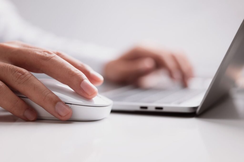 a person using a mouse