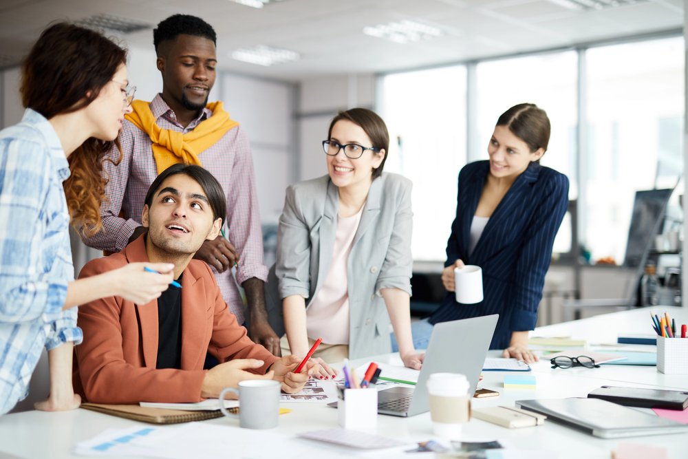 A team collaborating